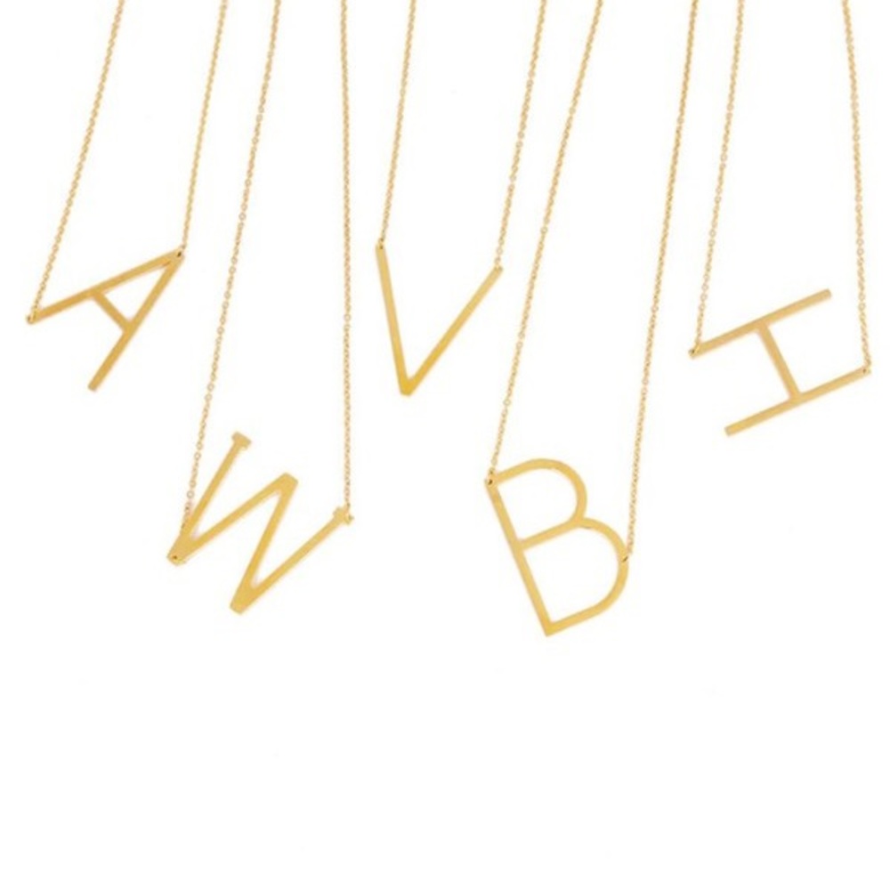Gold Initial Necklace - Picture 2 of 5